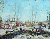 1911 Весна в Троицкой лавре. Холст, масло. 70.5x90. ГРМ - Юон