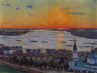 1911 Закат на Волге. Нижний Новгород. Х., м. 80х107,5. Н.Новгород - Юон