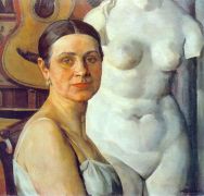 1924 Портрет К.А.Юон, жены художника. X., м. 50х55. Собрание О.И.Юона. Москва - Юон