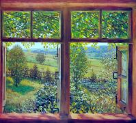 1947 Раскрытое окно. Лигачево. Х., м. 115х132. ГТГ - Юон