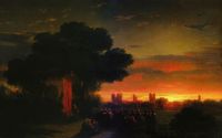 Вид в Крыму при закате солнца. 1862 - Айвазовский