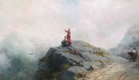 Данте указывает художнику на необыкновенные облака.1883 - Айвазовский