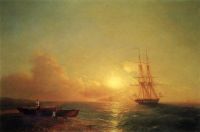 Двадцатишестипушечный корабль в виду берега. 1852 - Айвазовский