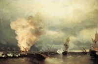 Морское сражение при Выборге 29 июня 1790 года. 1846. Холст, масло - Айвазовский