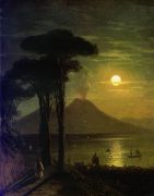 Неаполитанский залив в лунную ночь. Везувий. Начало 1840-х - Айвазовский