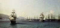 Черноморский флот в Феодосии. 1839. Холст, масло - Айвазовский