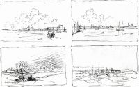 Четыре композиционных наброска приморской местности. 1890-е - Айвазовский