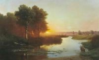 Вид на реку Остер в Могилевской губернии. 1885 - Атрыганьев