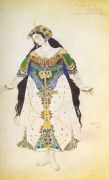Эскиз костюма царевны для Жар-Птицы И.Стравинского. 1910 - Бакст