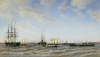 Гонки яхт «Держава» и «Александрия» на Малом Кронштадтском рейде. 1880 - Беггров