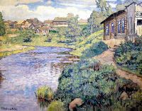 A Provincial Town on a River. Ca. 1910 - Богданов-Бельский