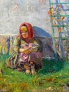 Маленькая девочка в саду - Богданов-Бельский