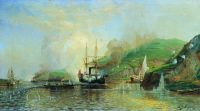Атака катера Шутка турецкого парохода на Дунае 14 мая 1877 года. 1882 - Боголюбов