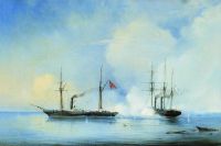 Бой пароходофрегата Владимир с турецко-египетским военным пароходом Перваз-Бахри 5 ноября 1853 года. 1850-е - Боголюбов