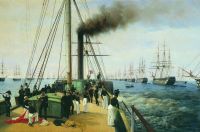 Смотр Балтийского флота Николаем I на пароходе Невка в 1848 году. 1850–1860-е - Боголюбов