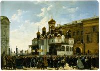 Крестный ход у Благовещенского собора в Московском Кремле. 1860  - Бодри
