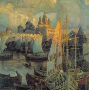 Варяжские корабли в Великом Новгороде. 1902 - Васнецов