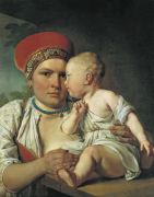 Кормилица с ребенком. Начало 1830-х - Венецианов