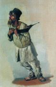 Бурлак, держащийся руками за лямку. 1866 - Верещагин