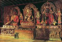 Три главных божества в буддийском монастыре Чингачелинг в Сиккиме. 1875 - Верещагин