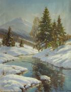 Зимний пейзаж с рекой - Вещилов