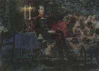 Портрет военного (Печорин на диване). 1889 - Врубель