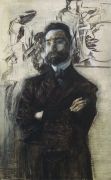 Портрет поэта Валерия Яковлевича Брюсова. 1906 - Врубель