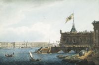 Вид на Неву со стороны Петропавловской крепости. 1821 - Галактионов