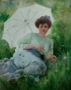 Девушка с зонтиком, 1907г. 67x80 - Галкин