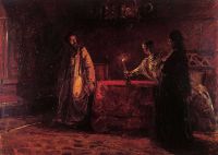 Царь Борис и царица Марфа. Эскиз неосуществленной картины. 1874  - Ге