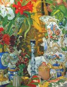 golovin_still_life_with_flowers_and_china_1912 - Головин