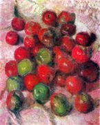 1920 Красные яблоки на розовой скатерти. Х., м. Абрамцево - Грабарь