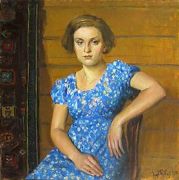 1938 Портрет дочери. Холст, масло, 80,5х80 Чебоксары - Грабарь