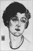 1922 Женский портрет. Б.,т.,перо. 22,2x17 Ссх - Дейнека
