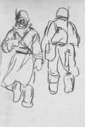 1942 Солдаты в походе. Б., к. 20,5x14,3 Ссх - Дейнека