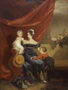 Портрет великой княгини Александры Фёдоровны с детьми. Холст, мас - Доу
