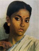 «Девушка индианка», 1952, этюд, картон, масло, 22x18cm  - Ефанов
