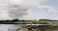 Вид на реку Казанку. 1875, холст, масло, 65х120 см - Каменев