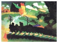 ls_Kandinsky_1909_Murnau-vista con ferrocarril y castillo - Кандинский