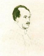 Портрет М.Ф.Орлова. 1823 Ит. к., тушь, санг., б., 25.2х20 ГТГ - Кипренский