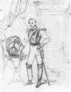 Эскиз к портрету Д.Н.Шереметева. (Альб. нач. 1820-х). Б., ит. к. 25,2х20. ГТГ - Кипренский