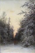 В зимнем лесу. 1888 Холст, масло. 44.3 x 28 ЧС - Кондратенко