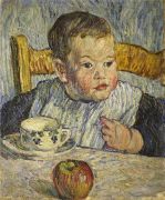 1908 Париж. Мальчик с яблоком. (Портрет Михаила Петровича Кончаловского). 46х38,3 - Кончаловский