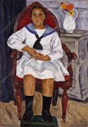 1915 Наташа в кресле (портрет Н.П.Кончаловской дечери худ.). 129х92 - Кончаловский