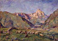 1927 Сионы. Пастух и стадо овец. 98х136 - Кончаловский