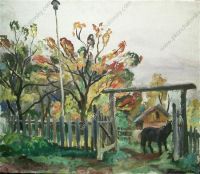 1930 Лошадь у ворот. 66х77 - Кончаловский