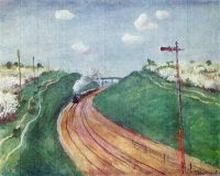 1931 Весенний пейзаж с поездом. 62х79  Собств. М.П.Кончаловского - Кончаловский