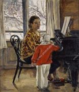 1935 Наталья Петровна с Катенькой у рояля. 141х121 - Кончаловский