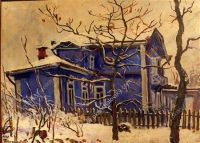 1938 Первый снег. Синяя дача. 72х99,5 - Кончаловский