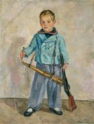 1940 Мальчик с трубой (Андрон Михалков). 129х98,5 - Кончаловский